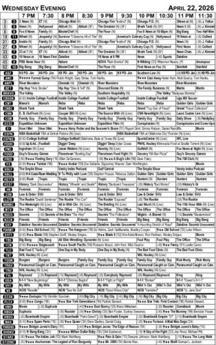 WEDNESDAY EVENING TV LISTINGS